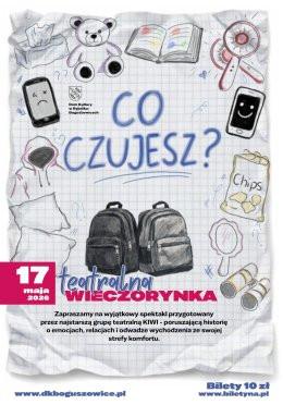 Rybnik Wydarzenie Spektakl Wieczorynka Teatralna - premiera spektaklu „Co czujesz?” | Teatr Kiwi
